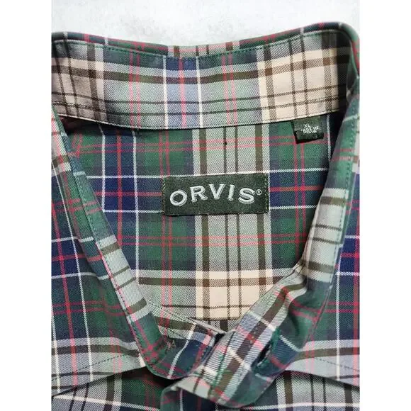Orvis Men's XL Green Blue Plaid Button Down Long Sleeve Shirt NWOT Cotton Twill - Picture 2 of 7